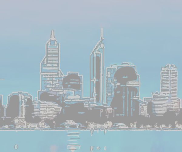 Line drawn Perth Skyline